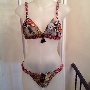 Agua Bendita Safari 2 Piece Bathing Suit Bikini Set S